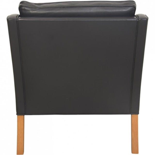 Model 2207 Lounge Chair in Black Leather Børge Mogensen, 1980s For Sale - Image 11 of 16