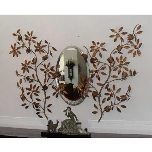 C. 1920s French Art Deco Antique Gilt Floral Wall Appliques - a Pair For Sale - Image 9 of 9