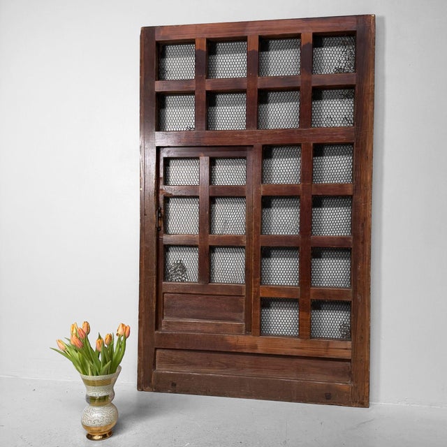 Antique Japanese Architectural Sliding Door Wall Panel, 1890s For Sale - Image 5 of 18