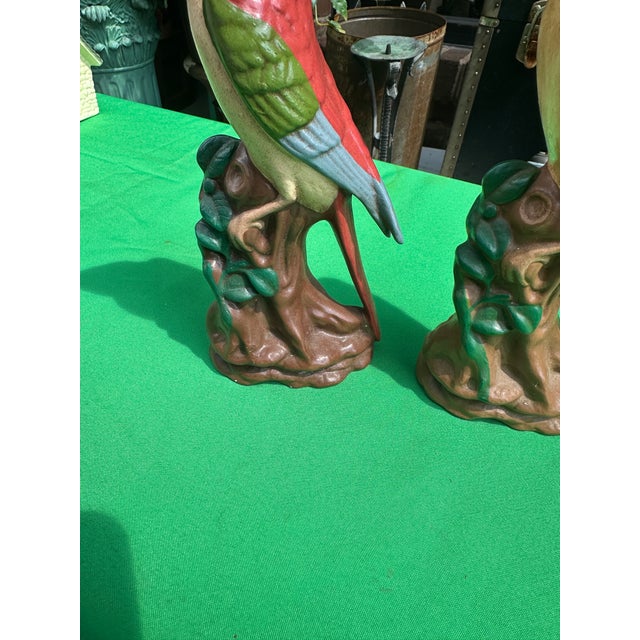 Pair of Ceramic Hand Painted Bird Figurines For Sale In Atlanta - Image 6 of 7
