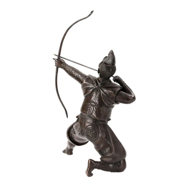 Japanese Bronze Figure of Samurai Archer, 1800s For Sale - Image 4 of 8