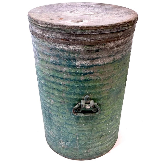 Modern Antique Verdigris Metal Accent Table For Sale - Image 3 of 16