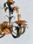 Vintage Italian Florentine Hand-Painted Tole Floral 5-Light Chandelier, 1940s For Sale - Image 9 of 18
