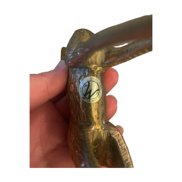 Vintage 1970s Brass Buck Antlered Deer Figurine 7" For Sale - Image 4 of 6