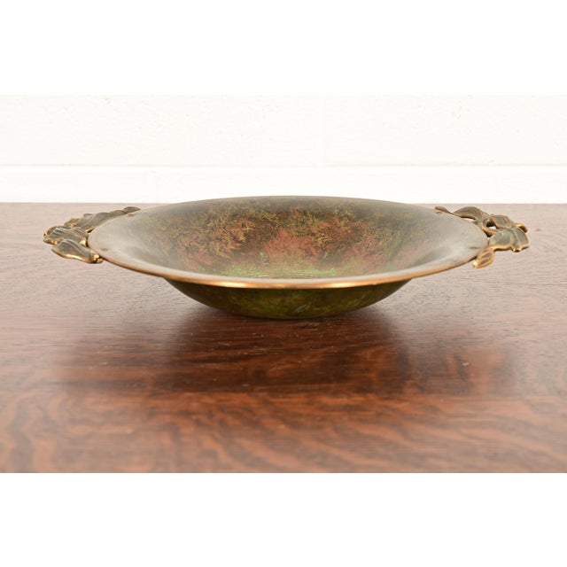 Art Deco Carl Sorensen Art Deco Verdigris Bronze Centerpiece Bowl or Fruit Bowl For Sale - Image 3 of 12