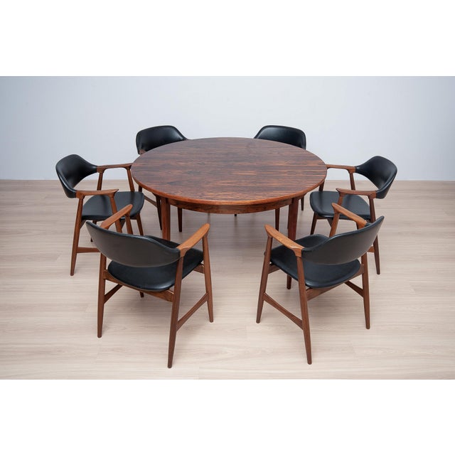 1960s Mid-Century Dining Set, 6 Carlton Armchairs by Låte Møbelfabrikk & Extendable Table An exceptional 1960s Mid-Century...