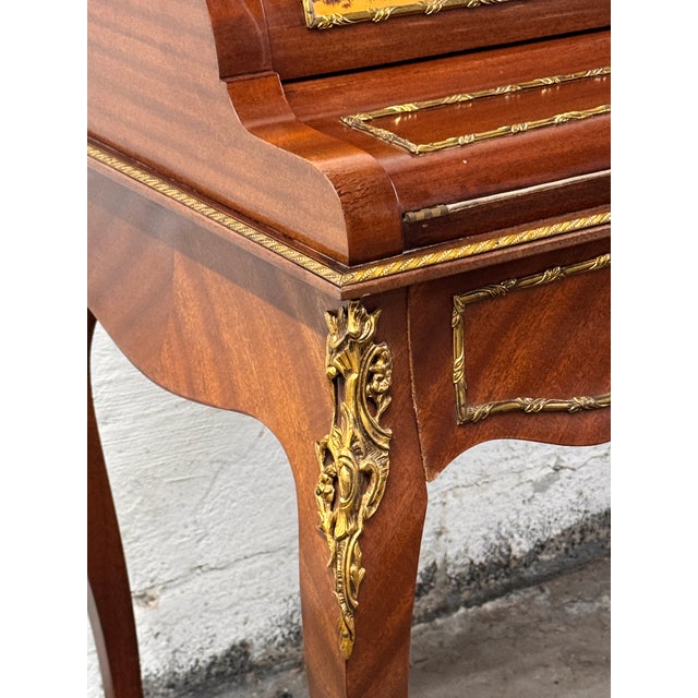 Late 20th Century French Louis XV Vernis Martin Style Rolltop Desk For Sale - Image 14 of 17