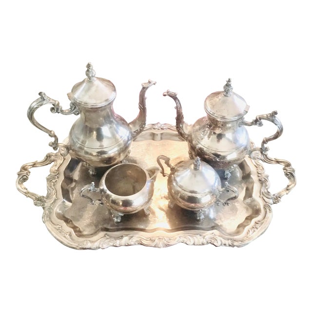 Vintage Collectible Fb Rogers Silver Plated 5 Piece Tea Set With Tray … Offers Will Be Considered For Sale