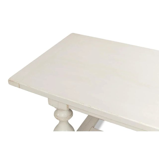 English Country Antique White Dining Table For Sale - Image 10 of 12