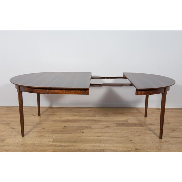 1960s Mid-Century Round Rosewood Extendable Dining Table, Denmark, 1960s For Sale - Image 5 of 18