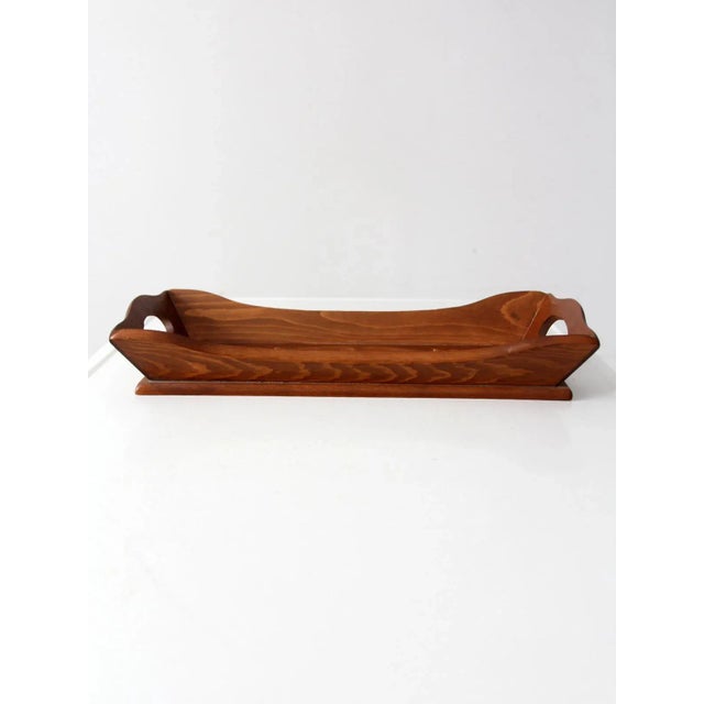 Vintage Carved Wood Farmhouse Tray For Sale - Image 6 of 11