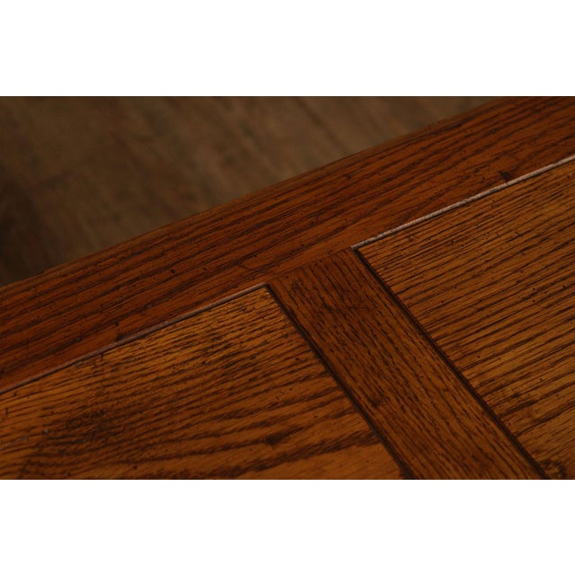 Henredon Artefacts Campaign Style Oak Console Table For Sale - Image 9 of 18