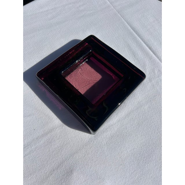 Vintage Plum Glass Square Catchall Dish For Sale In Los Angeles - Image 6 of 17
