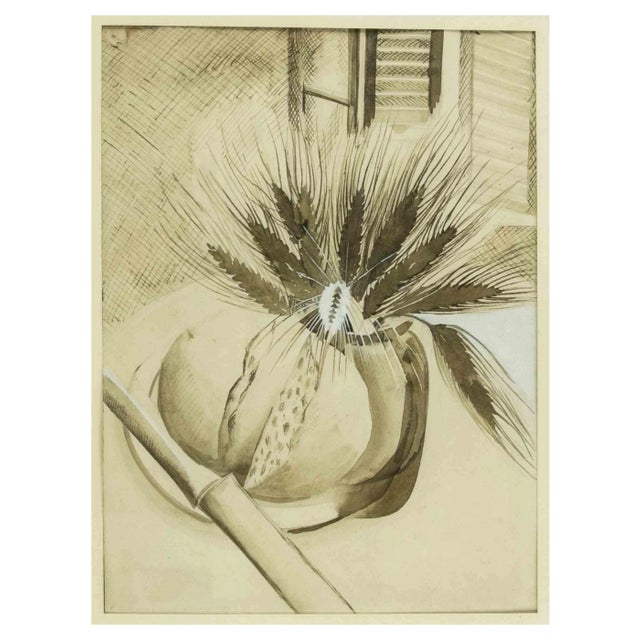 Roberto Melli, June, Original Drawing by Roberto Melli, Mid 20th Century For Sale