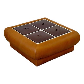 1970s Nuvolone Leather Coffee Table For Sale