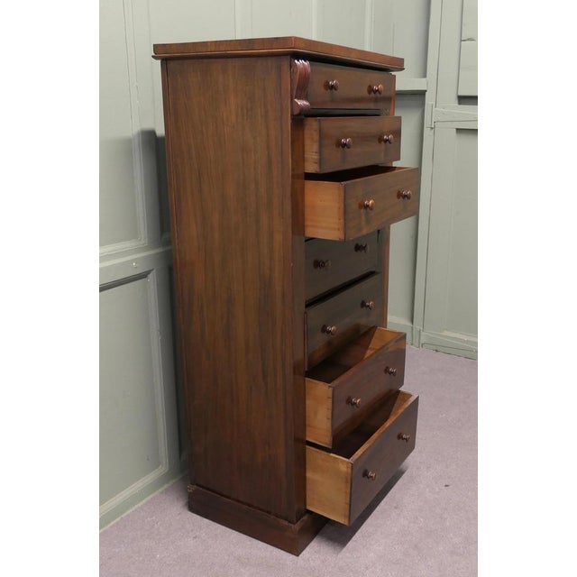 Wood Tall Victorian Wellington Chest Filing Cabinet For Sale - Image 7 of 9