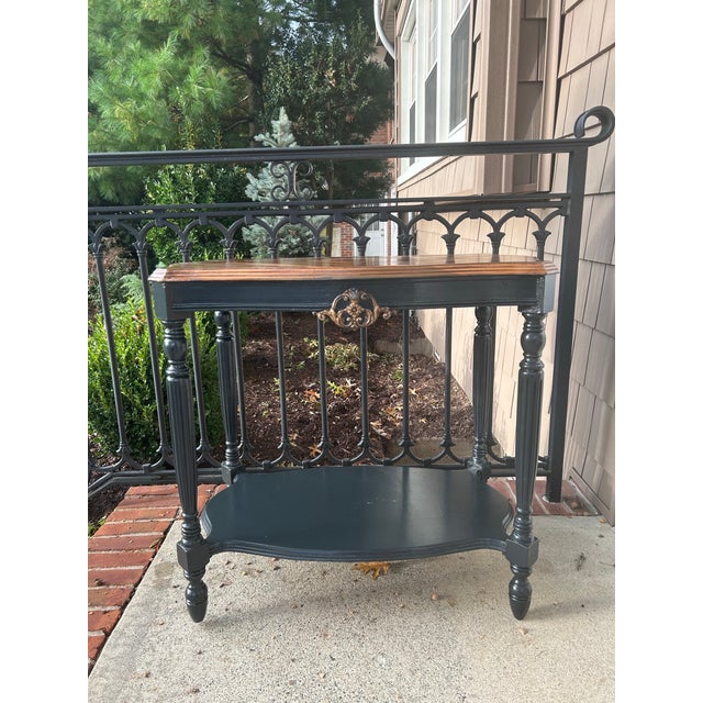 Vintage Refinished Diamond Veneer Console Table For Sale In New York - Image 6 of 9