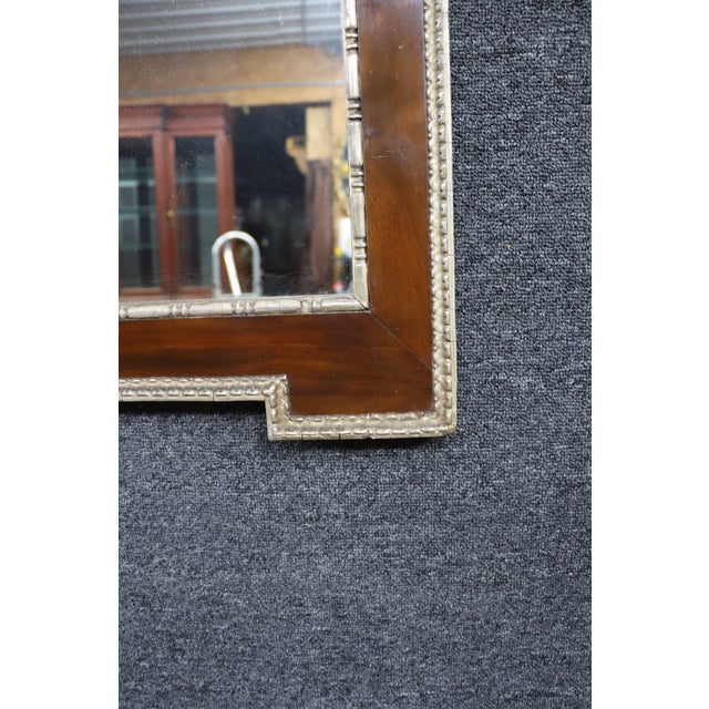 Early 20th Century Antique Federal Style Mahogany & Silver Gilt Wall Mirror With Griffins For Sale - Image 5 of 11
