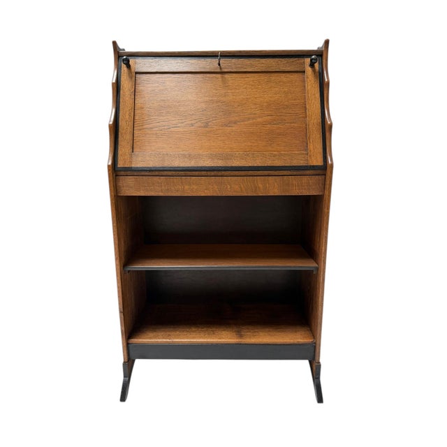 Art Deco Amsterdam School Drop-Leaf Desk by Willem Penaat for Metz and Co, 1920s For Sale - Image 9 of 13