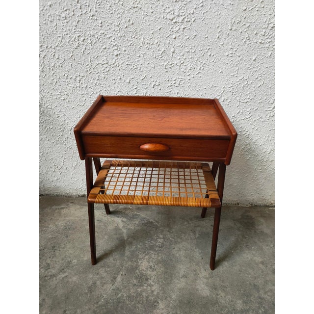 Wood Danish Teak Nightstand by Soren Rasmussen, 1970 For Sale - Image 7 of 15