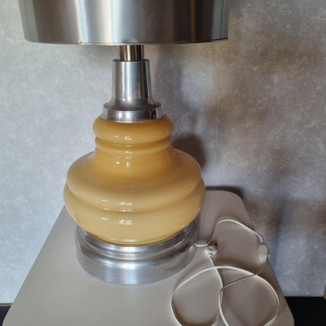 Floor Lamp with Yellow Shade, 1970s For Sale - Image 3 of 12