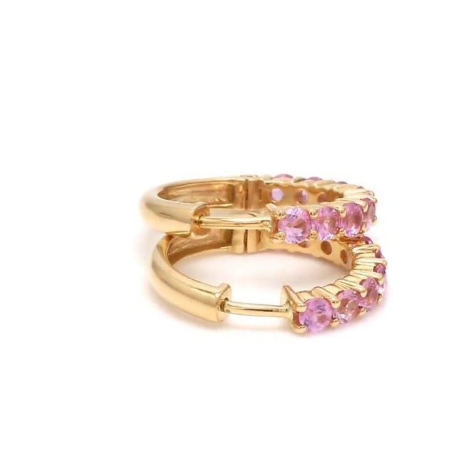 1.91 CTs Natural pink sapphire earrings in 18k gold For Sale - Image 14 of 18