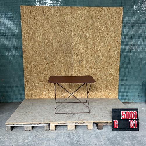 Vintage French Rectangular Metal Folding Dining Table, 1950s For Sale - Image 4 of 4