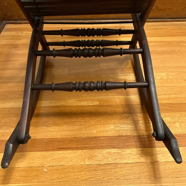 Late 19th Century Victorian Slat Wood Rocking Chair For Sale - Image 11 of 12