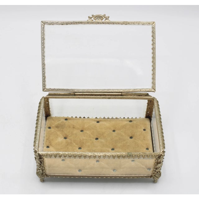 Mid 20th Century French Beveled Glass Jewelry Box For Sale - Image 10 of 12