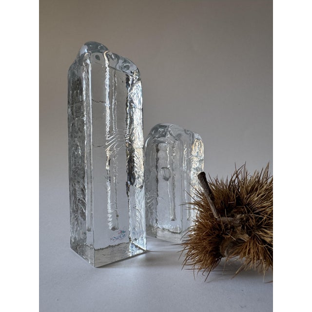 Vintage Scandinavian Sculptural Glass Blocks from Muurla Finland, 1970s, Set of 2 For Sale - Image 16 of 16