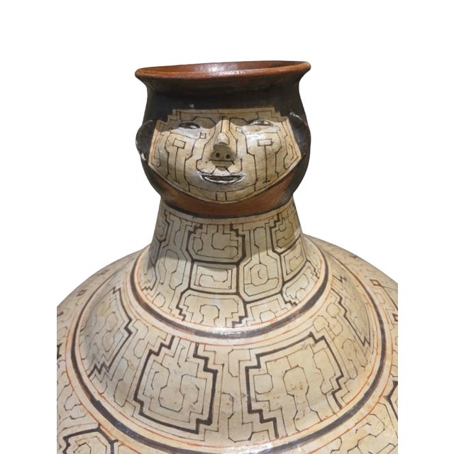 31" x 32" Monumental Late 19th Century Shipibo-Conibo Anthropomorphic Vessel, Extremely Large and Rare Pottery, Features...