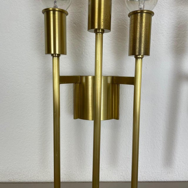 Italian Brass Theatre Wall Light Sconces in the style of Gio Ponti, Stilnovo, Italy, 1970s, Set of 2 For Sale - Image 6 of 18