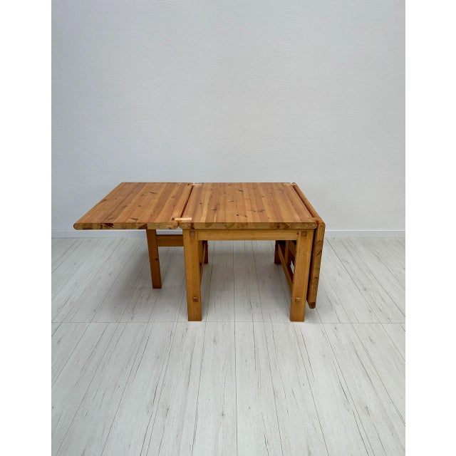Vintage Fureka Pine Drop-Leaf Dining Table attributed to Edvin Helseth for Stange Bruk, 1960s For Sale - Image 4 of 10