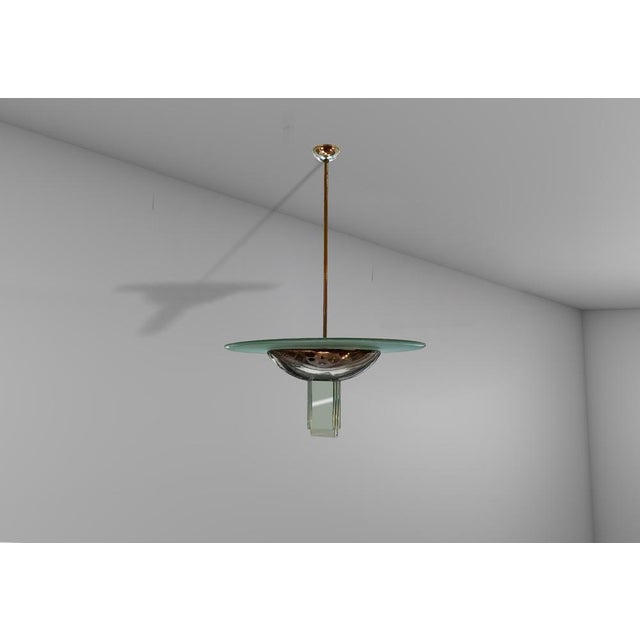 Italian designer pendant lamp dating back to the 1940s-1960s, attributed to designers Gio Ponti and Pietro Chiesa for...