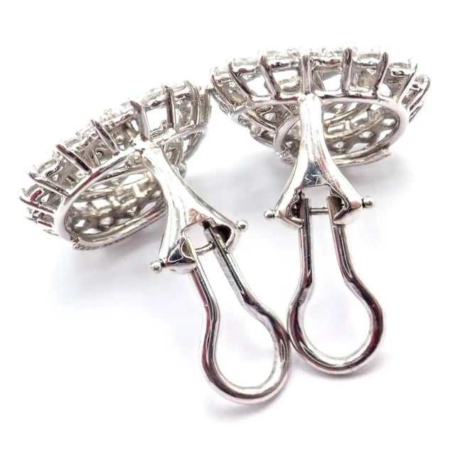 Platinum Vintage Tiffany & Co. Irid Platinum Diamond Swirl Earrings, Pair For Sale - Image 8 of 8