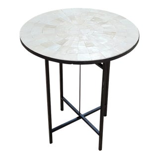 White Round Mosaic Tiles Coffee Table For Sale