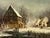 European Village in Winter Snow with Figures & Frozen Pond by German Artist 1972 For Sale - Image 4 of 18