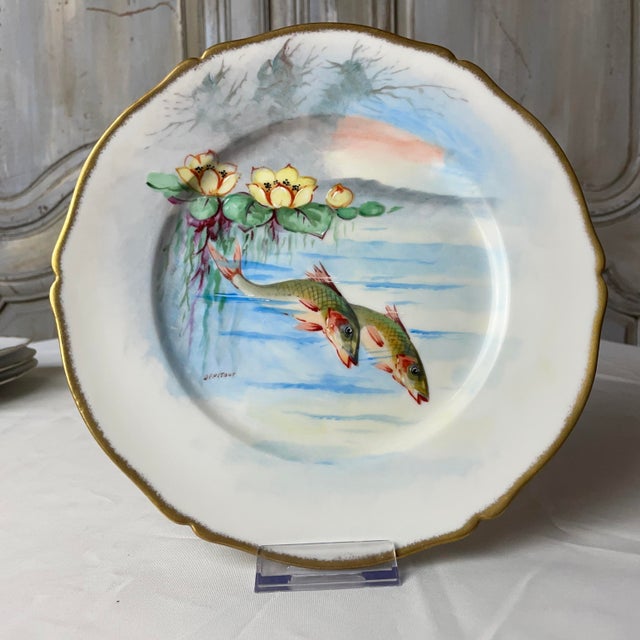 Plates by Gerard Dufraisseix & Abbot, 1890s, Set of 7 For Sale - Image 6 of 14