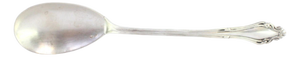 Silver Rice and Serving Spoon with Grooves, Handle Reliefs and Monogram Card