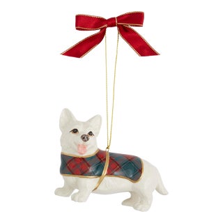 Spode Christmas Tree Tartan Corgi Ornament For Sale