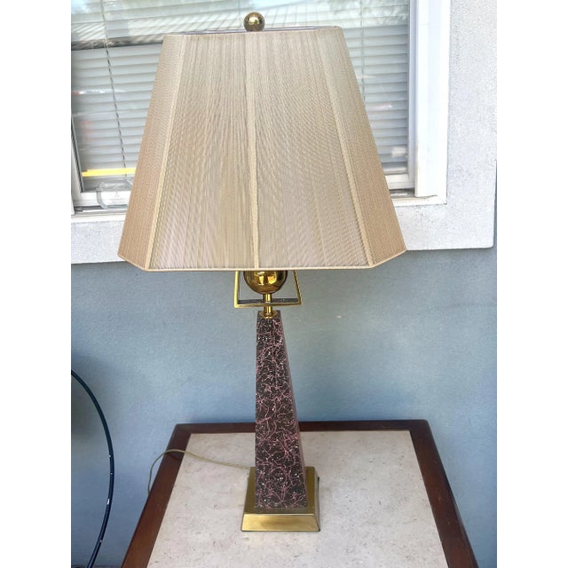 Mid-Century Modern Obelisk Table Lamp With String Shade For Sale - Image 11 of 11