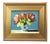 2020s Colorful Red Bouquet of Flowers in Vase Oil Painting Including the Antiqued Gold Wood Frame For Sale - Image 5 of 5