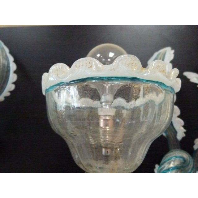 Gold & Green Murano Glass Wall Lights from Avem, 1960s, Set of 2 For Sale - Image 4 of 7