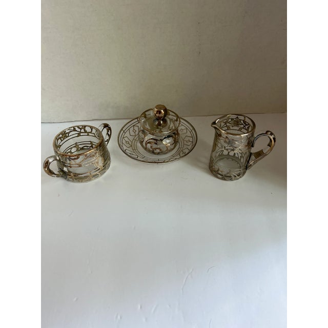 Metal Vintage Sterling and Glass Condiment Set-4 Pieces For Sale - Image 7 of 7