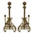 Decorative Vintage Neoclassical-Inspired Brass and Iron Andirons For Sale