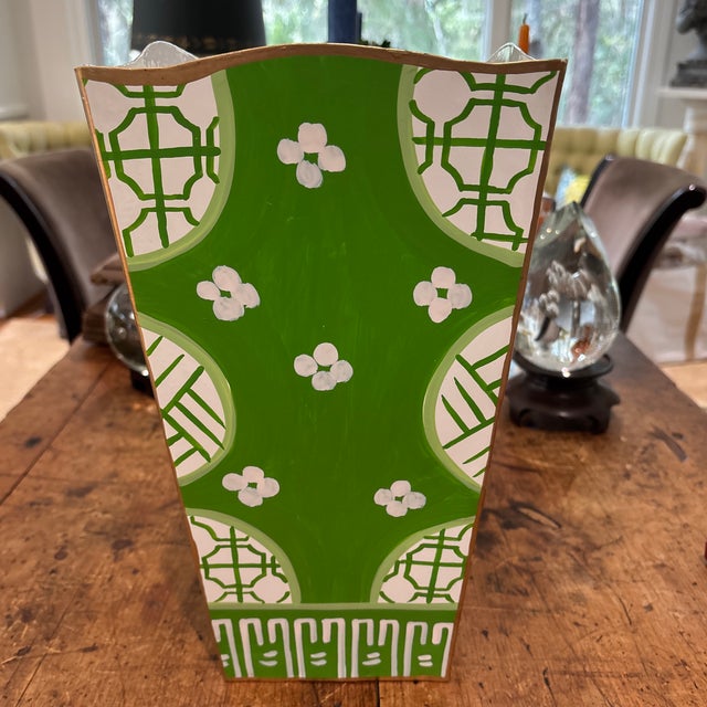 Dana Gibson Dana Gibson Canton Wastebasket For Sale - Image 4 of 6