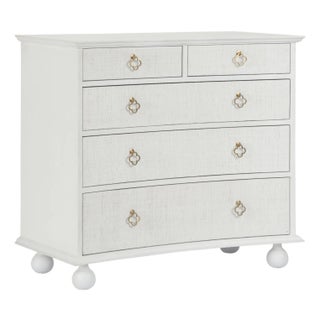 Maxwell Raffia Chest - White For Sale