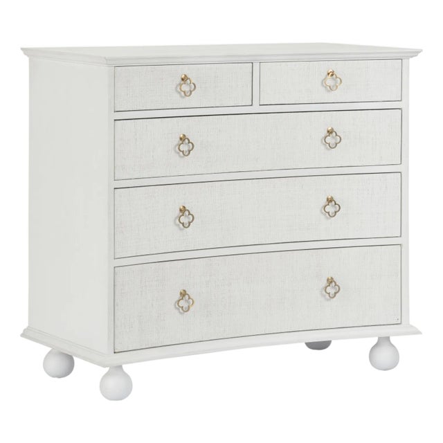 Maxwell Raffia Chest - White For Sale