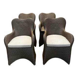 Set of 4 Janus Et CIe Butterfly Woven Armchairs For Sale