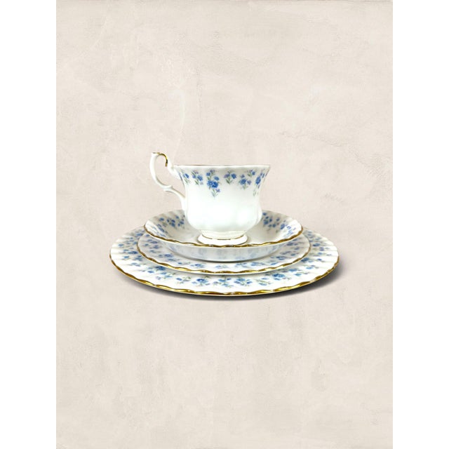 Late 20th Century Vintage English Royal Albert Memory Lane Bone China Quartet - Set of Four For Sale - Image 5 of 16